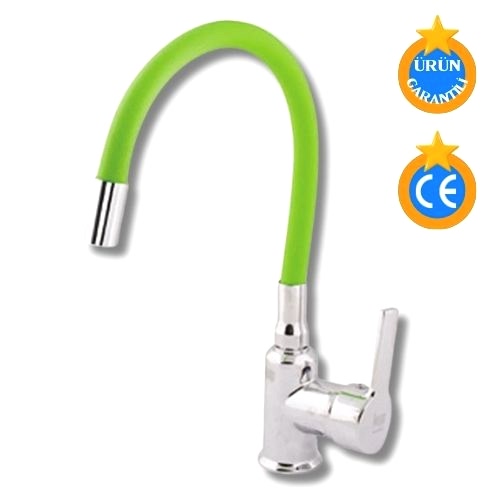 CMS Dinamik Yeşil Mutfak Bataryası Katlanır Borulu Mutfak Musluğu Yeşil